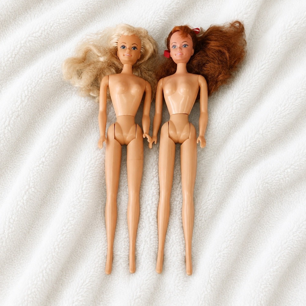VTG 90s Fashion Corner Lucky Brand Barbie Clone Doll Lot x2 Blonde Redhead 11.5"